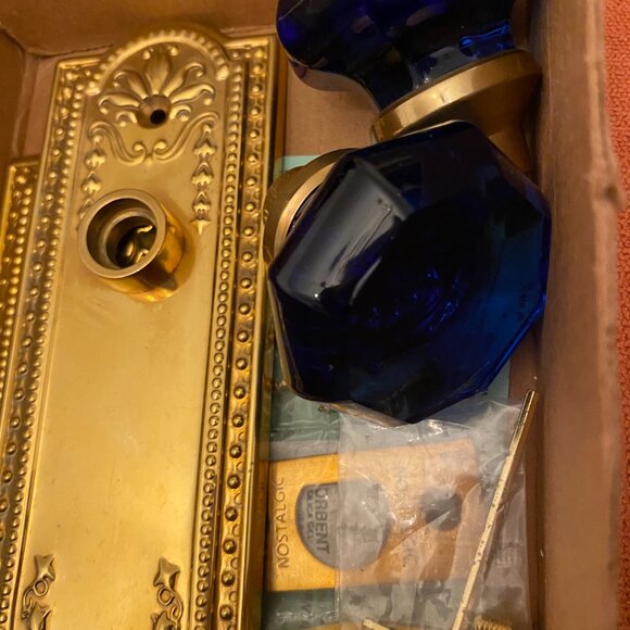 Nostalgic Warehouse Brass Cobalt Glass Door Knob Retails@$209--@239 BRAND NEW! - Picture 8 of 11
